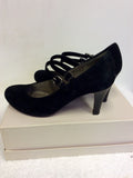 GABOR BLACK SUEDE MARY JANE HEELS SIZE 5/38