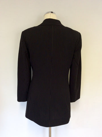VINTAGE MULBERRY ROGER SAUL CHARCOAL PINSTRIPE 3 PIECE SUIT SIZE 10