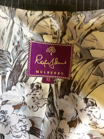 VINTAGE MULBERRY ROGER SAUL CHARCOAL PINSTRIPE 3 PIECE SUIT SIZE 10