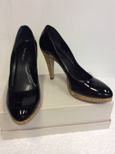 BRAND NEW NINE WEST BLACK PATENT HEELS SIZE US 6.5/ UK 4