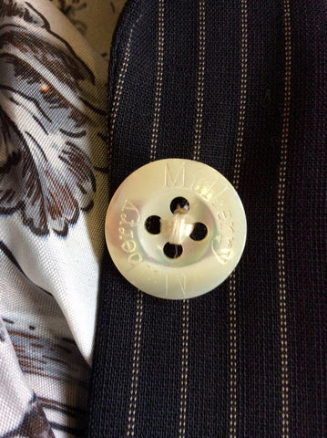 VINTAGE MULBERRY ROGER SAUL CHARCOAL PINSTRIPE 3 PIECE SUIT SIZE 10