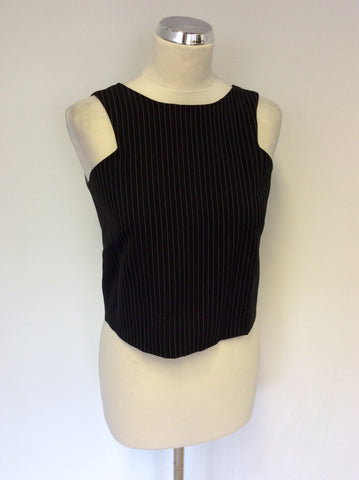 VINTAGE MULBERRY ROGER SAUL CHARCOAL PINSTRIPE 3 PIECE SUIT SIZE 10