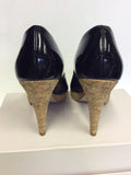 BRAND NEW NINE WEST BLACK PATENT HEELS SIZE US 6.5/ UK 4