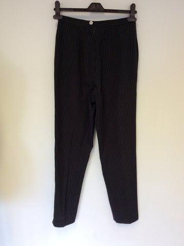 VINTAGE MULBERRY ROGER SAUL CHARCOAL PINSTRIPE 3 PIECE SUIT SIZE 10