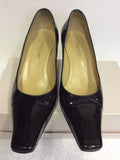 RUSSELL & BROMLEY BLACK PATENT LEATHER HEELS SIZE 5/38