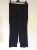 MULBERRY DARK BLUE PINSTRIPE WOOL 2 PAIR OF TROUSER SUIT SIZE 8/10