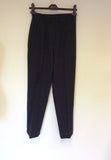 MULBERRY DARK BLUE PINSTRIPE WOOL 2 PAIR OF TROUSER SUIT SIZE 8/10