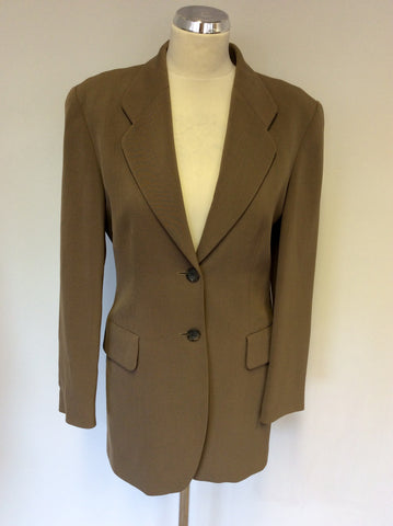MULBERRY BROWN WOOL & CASHMERE TROUSER SUIT SIZE 34 UK 6