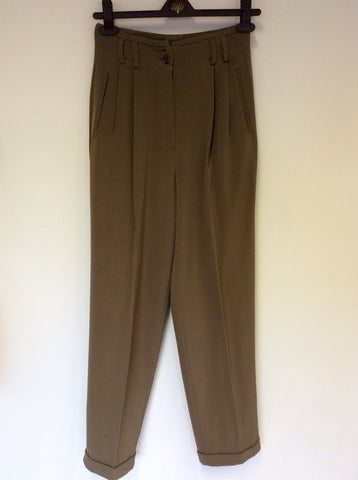 MULBERRY BROWN WOOL & CASHMERE TROUSER SUIT SIZE 34 UK 6