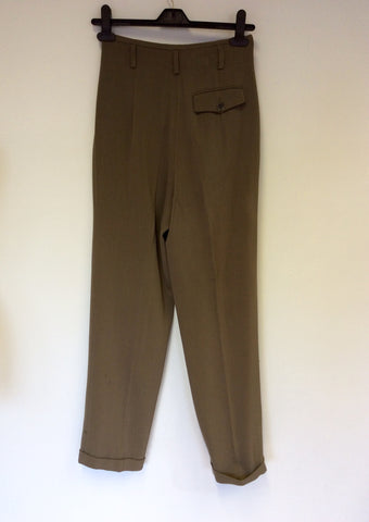 MULBERRY BROWN WOOL & CASHMERE TROUSER SUIT SIZE 34 UK 6