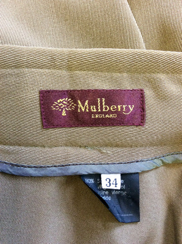 MULBERRY BROWN WOOL & CASHMERE TROUSER SUIT SIZE 34 UK 6