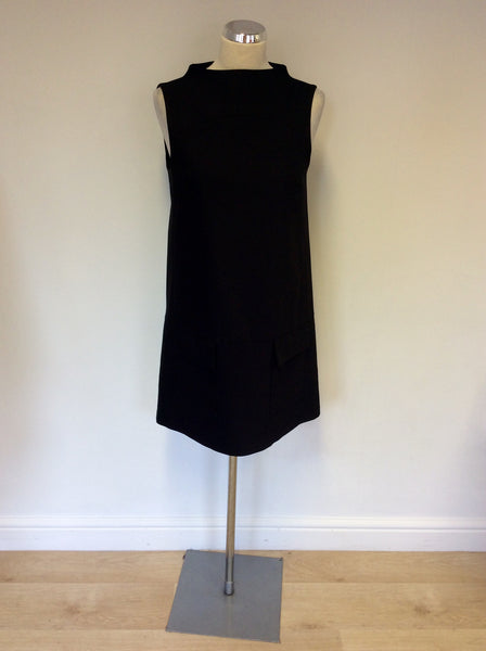 ZARA BLACK POCKET FRONT SHIFT DRESS SIZE M