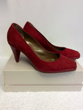 HOBBS RED SUEDE HEELS SIZE 6/39