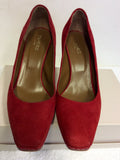 HOBBS RED SUEDE HEELS SIZE 6/39