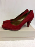 HOBBS RED SUEDE HEELS SIZE 6/39