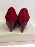 HOBBS RED SUEDE HEELS SIZE 6/39