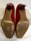 HOBBS RED SUEDE HEELS SIZE 6/39