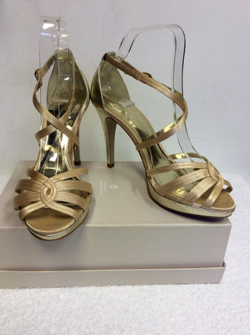 MONSOON GOLD STRAPPY HEEL SANDALS SIZE 6/39