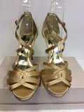 MONSOON GOLD STRAPPY HEEL SANDALS SIZE 6/39