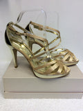 MONSOON GOLD STRAPPY HEEL SANDALS SIZE 6/39