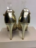 MONSOON GOLD STRAPPY HEEL SANDALS SIZE 6/39