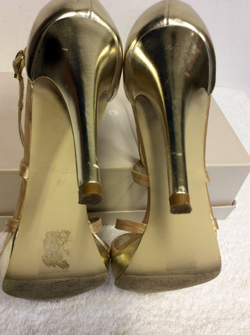MONSOON GOLD STRAPPY HEEL SANDALS SIZE 6/39