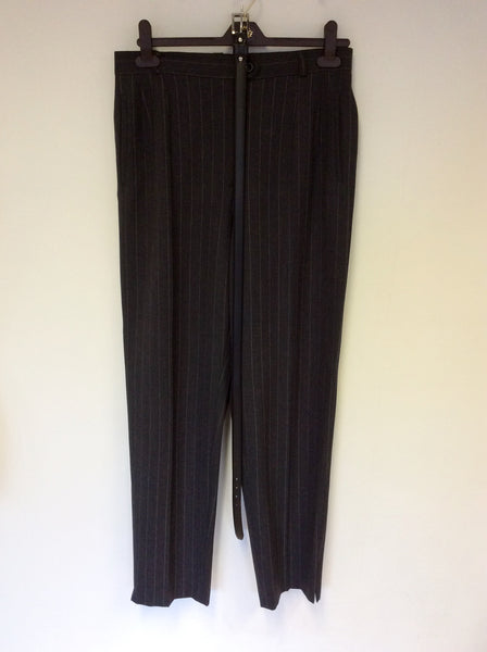 GERRY WEBER DARK GREY PINSTRIPE TROUSERS SIZE 14