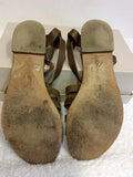 TOAST TAN BROWN LEATHER FLAT SANDALS SIZE 5/38