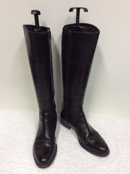 JANE SHILTON DARK BROWN LEATHER BOOTS SIZE 3.5/36