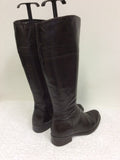 JANE SHILTON DARK BROWN LEATHER BOOTS SIZE 3.5/36
