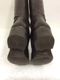 JANE SHILTON DARK BROWN LEATHER BOOTS SIZE 3.5/36