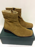 BRAND NEW K SOFTEES MALATI SAND SUEDE ANKLE BOOTS SIZE 6.5/39.5