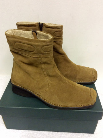 BRAND NEW K SOFTEES MALATI SAND SUEDE ANKLE BOOTS SIZE 6.5/39.5