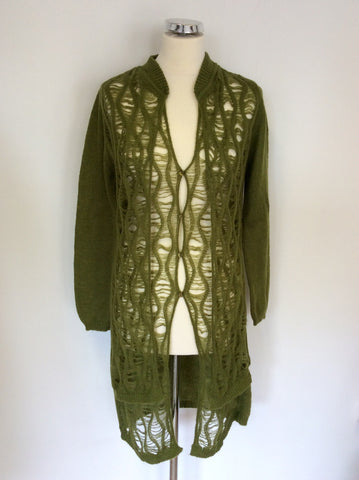 Passport Dark Green Long Cardigan Size 36 UK 10