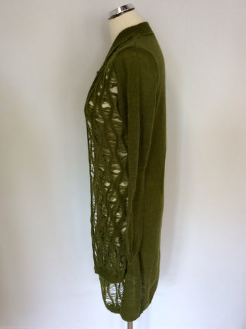 Passport Dark Green Long Cardigan Size 36 UK 10