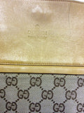 GUCCI CAMEL LEATHER & CANVAS MONOGRAM CROSS BODY/ SHOULDER BAG
