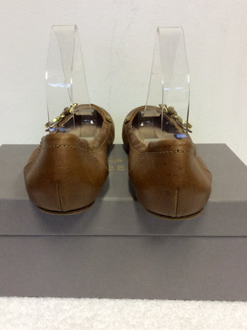 MULBERRY BROWN LEATHER BAYSWATER BALLERINA PUMPS SIZE 5.5/38.5