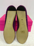 BRAND NEW MULBERRY PLUM GOLD STUUDED T BAR SUEDE FLATS SIZE 6/39