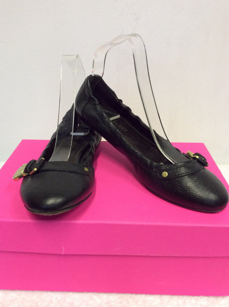 MULBERRY BLACK LEATHER BAYSWATER BALLERINA PUMPS SIZE 6/39