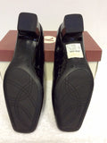 BRAND NEW K BY CLARKS BLACK PATENT LEATHER BUCKLE TRIM HEELS SIZE 5/38