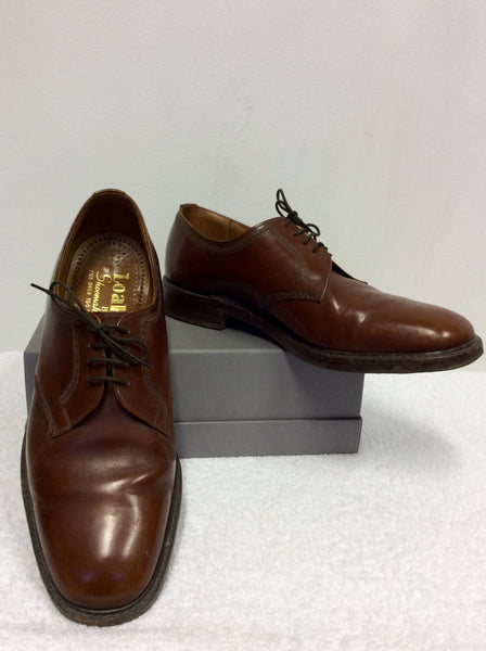 LOAKE CHESTNUT BROWN LEATHER LACE UP SHOES SIZE 10.5 EE