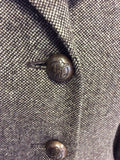 LIU JEANS BROWN WEAVE WOOL BLEND JACKET SIZE 42 UK 10