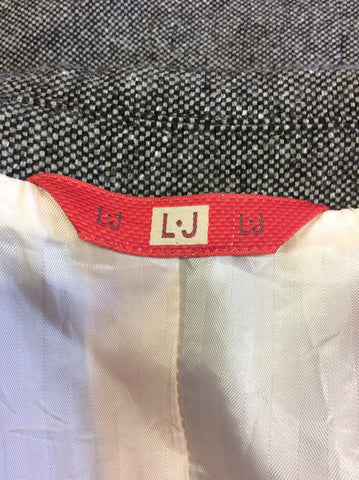 LIU JEANS BROWN WEAVE WOOL BLEND JACKET SIZE 42 UK 10