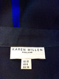 Karen Millen Black & Blue Print Silk Strappy Dress Size 10