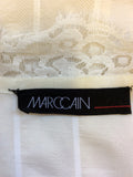 MARCCAIN IVORY COTTON & SILK LACE TRIM BLOUSE SIZE 2 UK 10