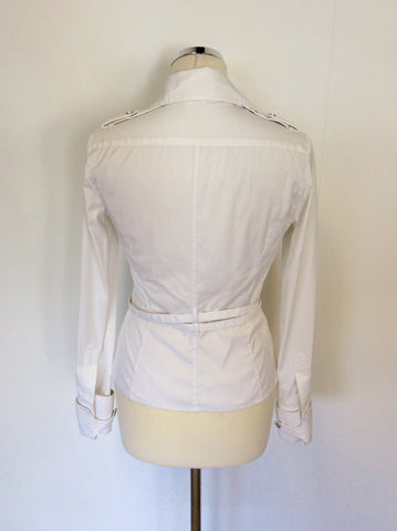 KAREN MILLEN WHITE SHIRT WITH WRAP AROUND TIES SIZE 10