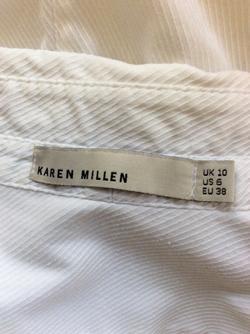 KAREN MILLEN WHITE SHIRT WITH WRAP AROUND TIES SIZE 10
