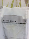KAREN MILLEN WHITE FLORAL PRINT STRAPLESS DRESS SIZE 10