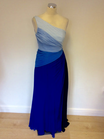 COAST BLUE SILK ONE SHOULDER MAXI DRESS SIZE 8