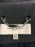 KAREN MILLEN GREY WOOL BLEND TROUSER SUIT SIZE 10